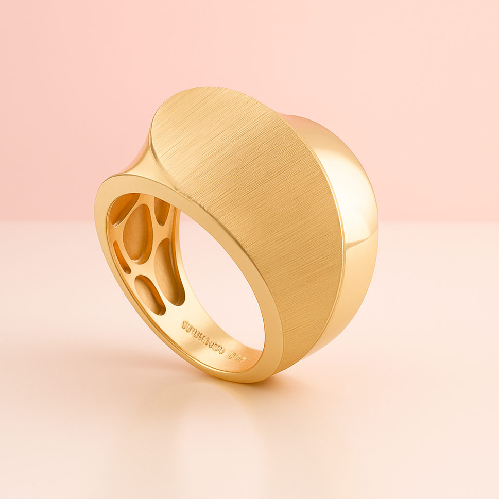 14K Gold Plan Drop Ring