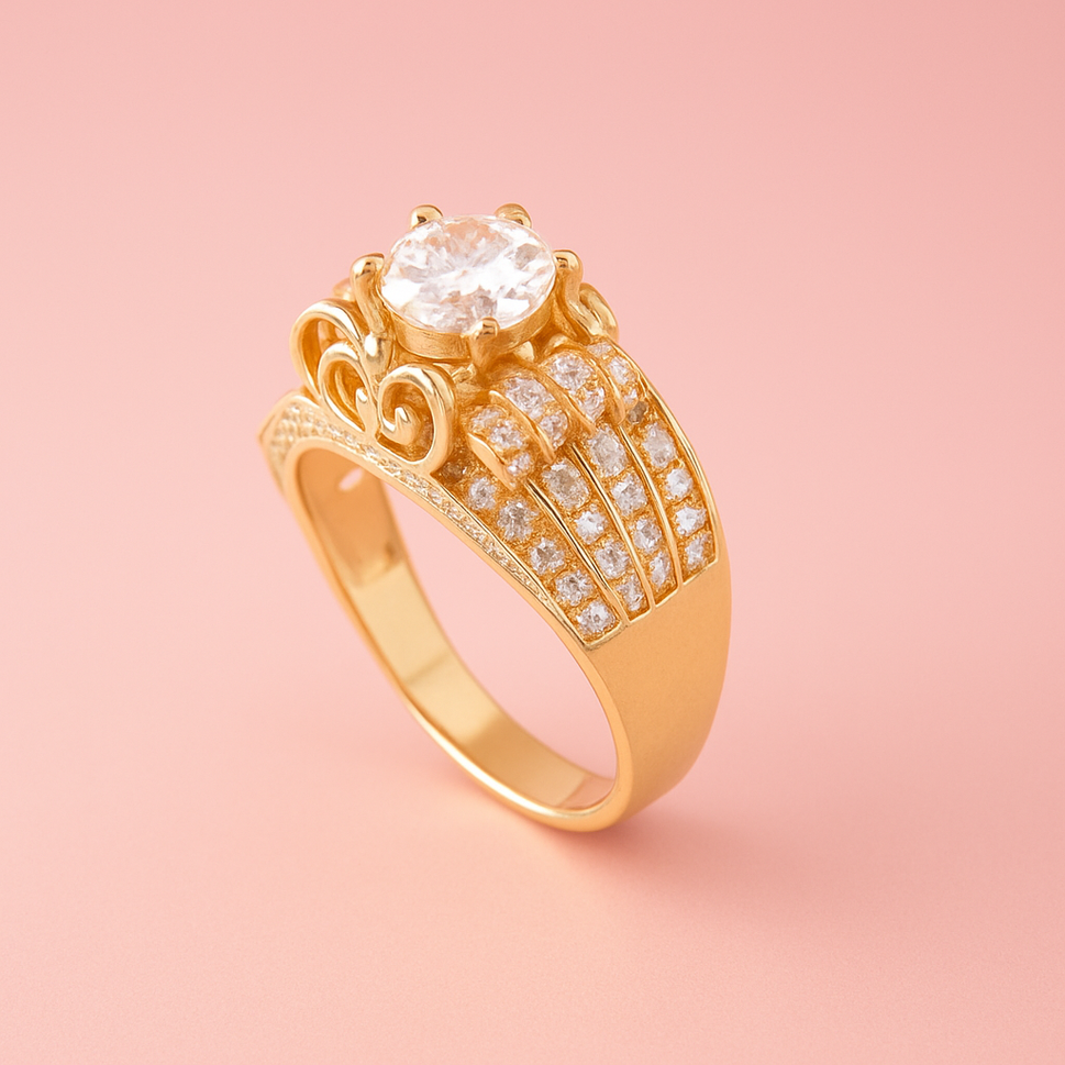 14K Gold Princess Ring