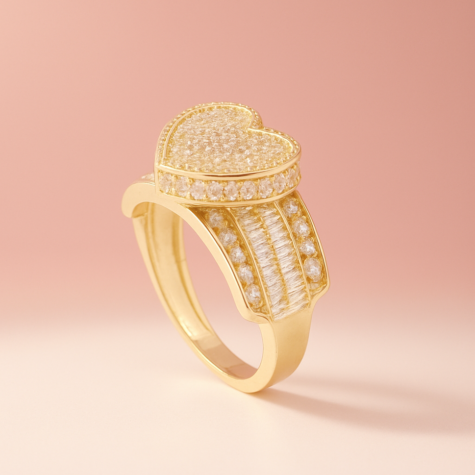 14K Gold Princess Heart m1 Ring