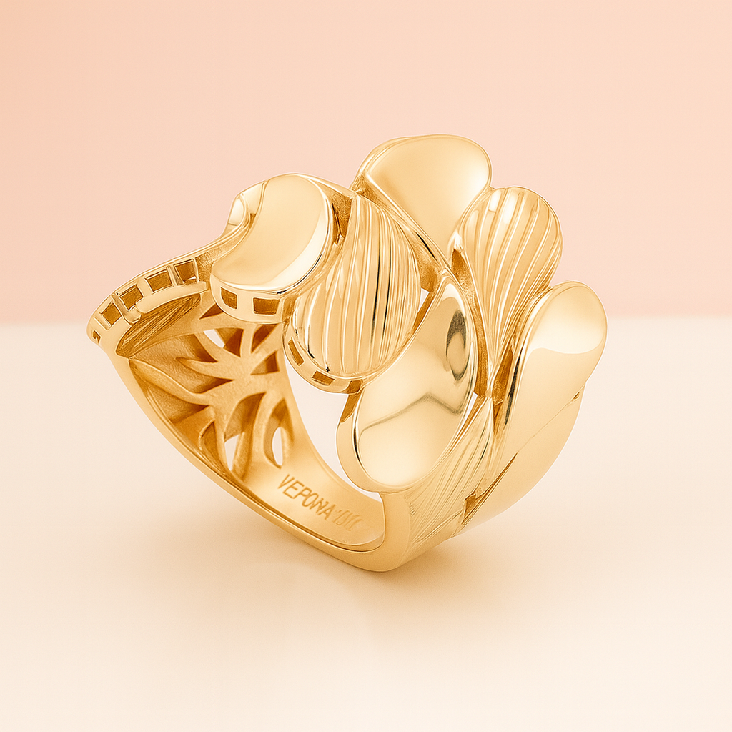 14K Yellow Gold Drops Ring