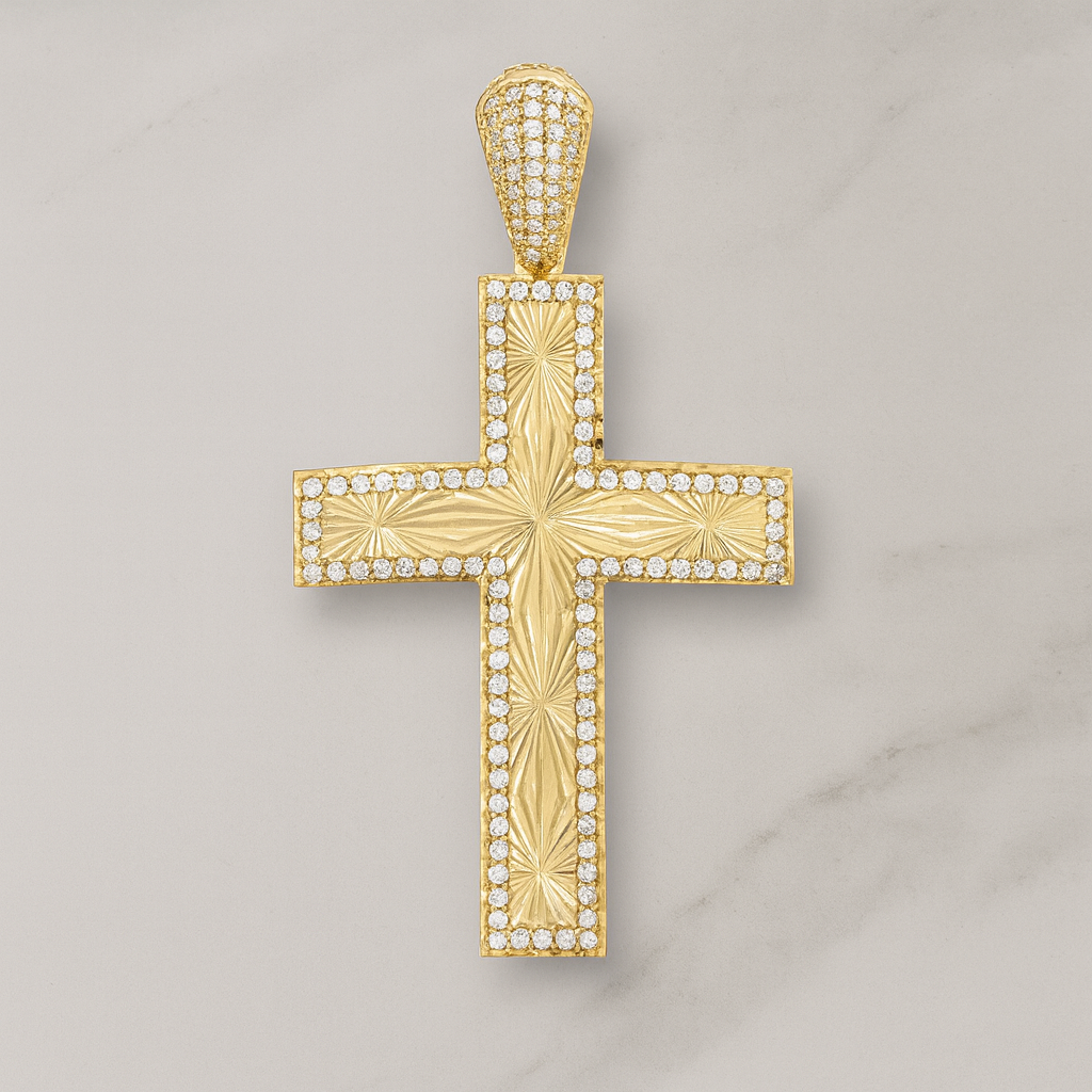14K Gold Cross Ara Pendant