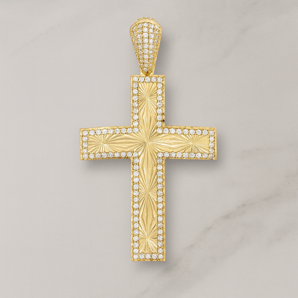 14K Gold Cross Ara Pendant