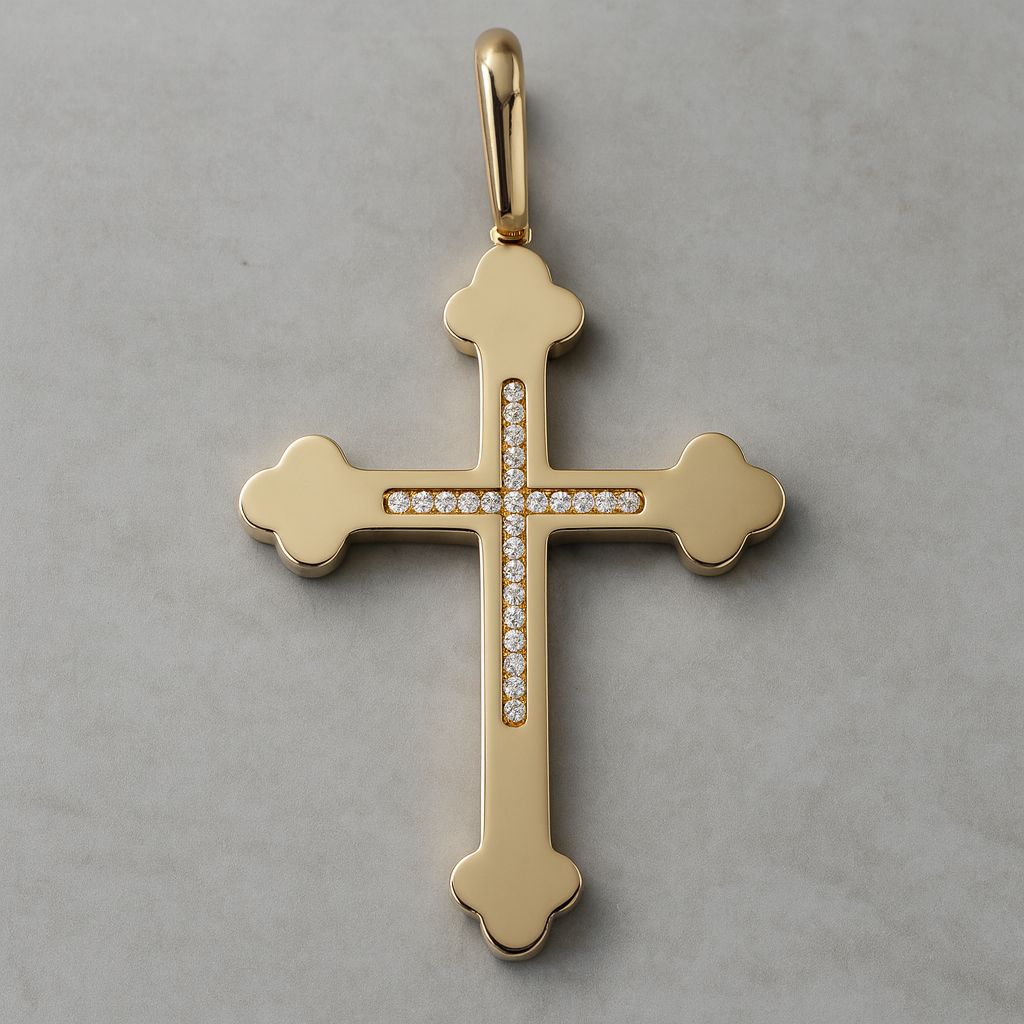 14K Gold Cross Trinidad Pendant