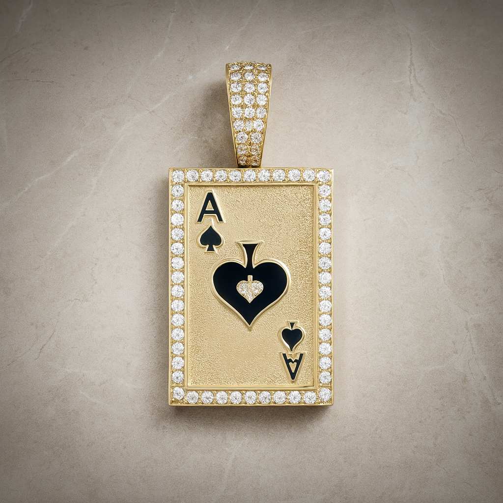 14K Gold Carta As Pendant