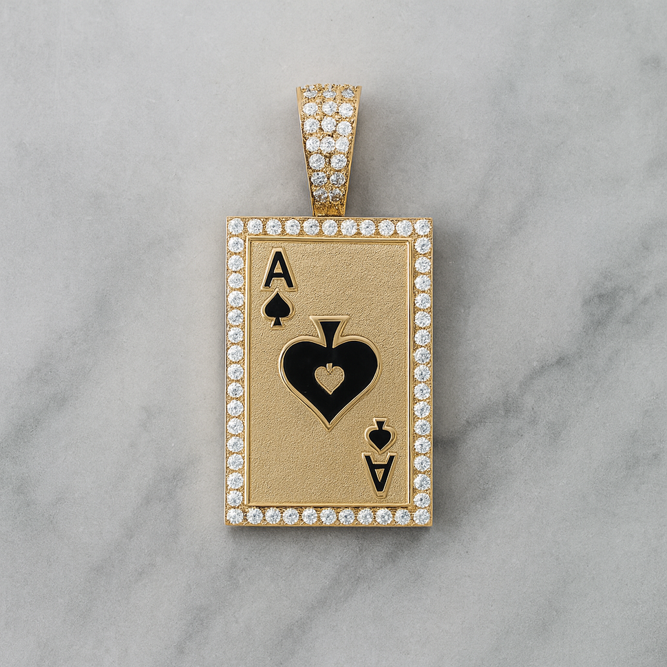 14K Gold Carta As Pendant
