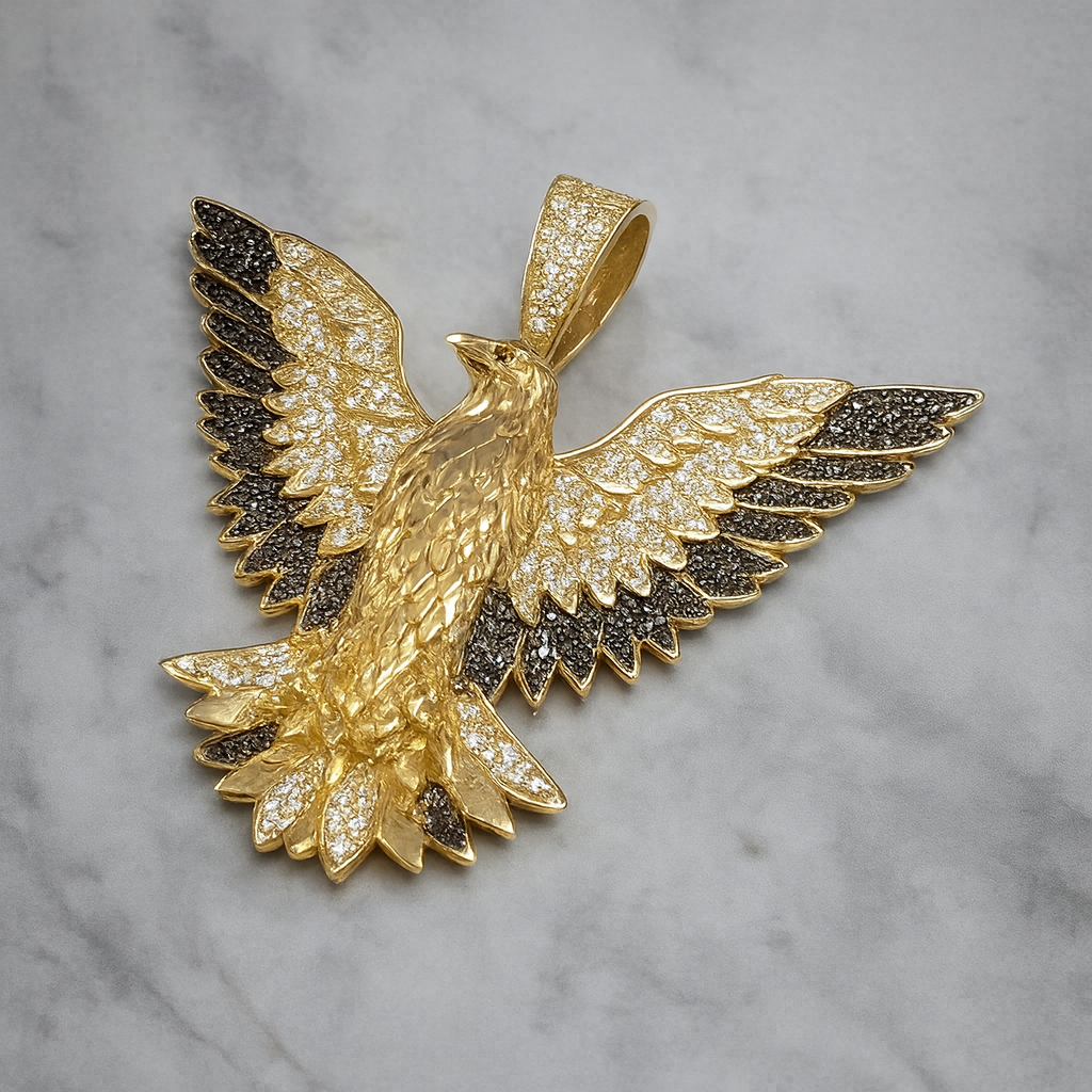 14K Yellow Gold Eagle Pendant