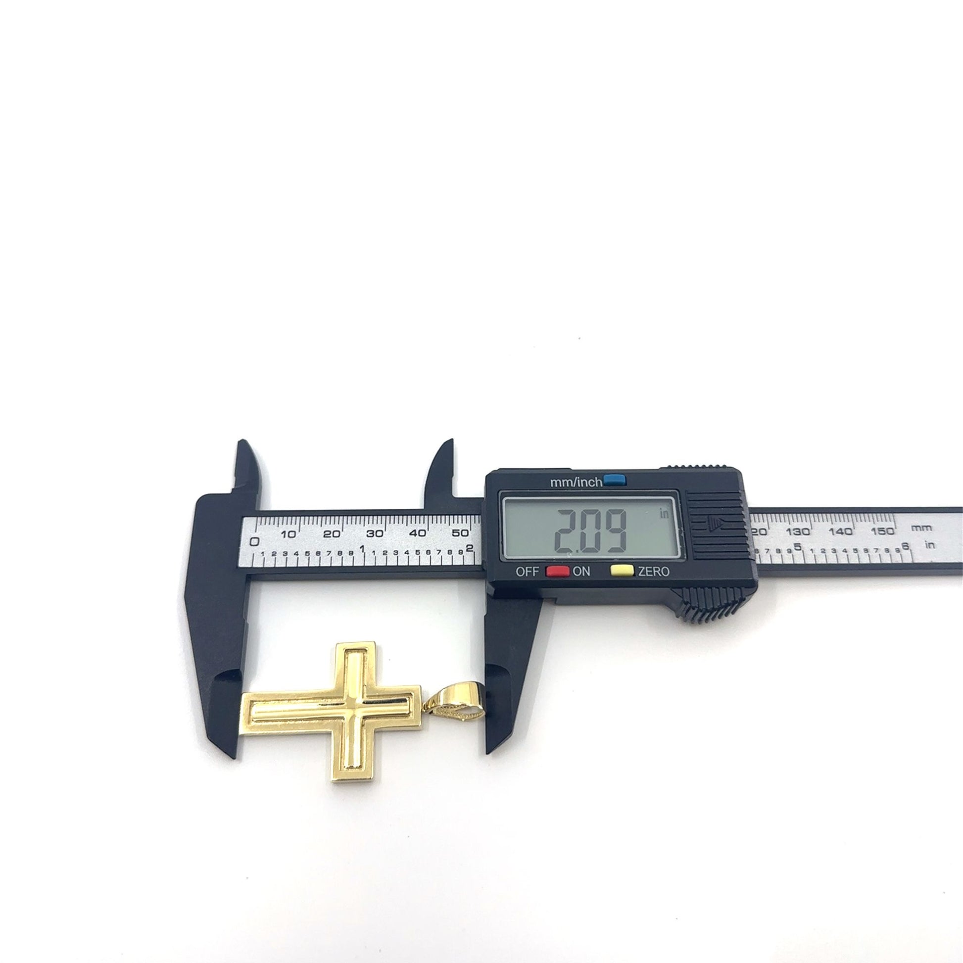 14K Gold Cross Mirror Pendant