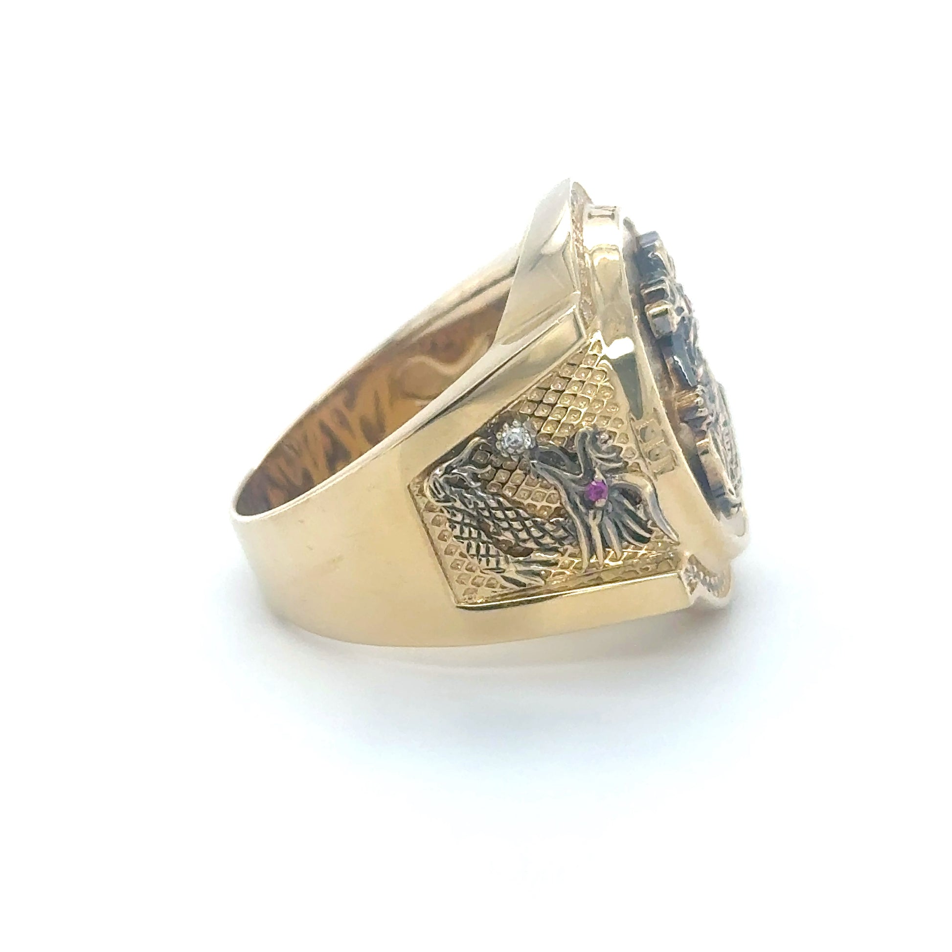 14K Solid Gold Ring Dragon