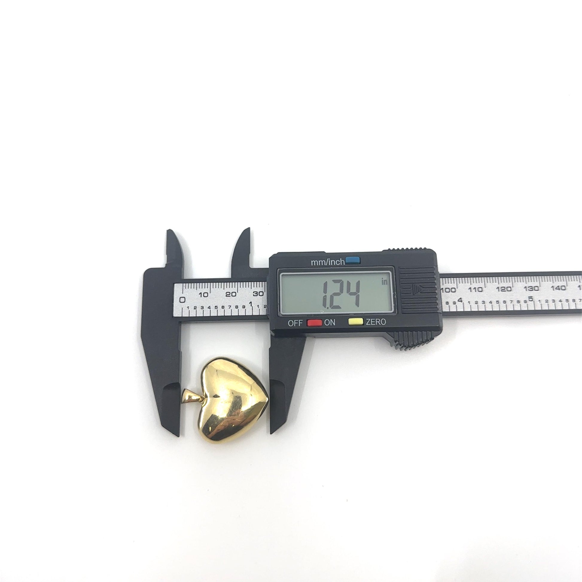 14K Gold Puff Heart 2 Pendant