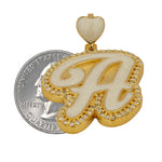 14K Gold letter pendant