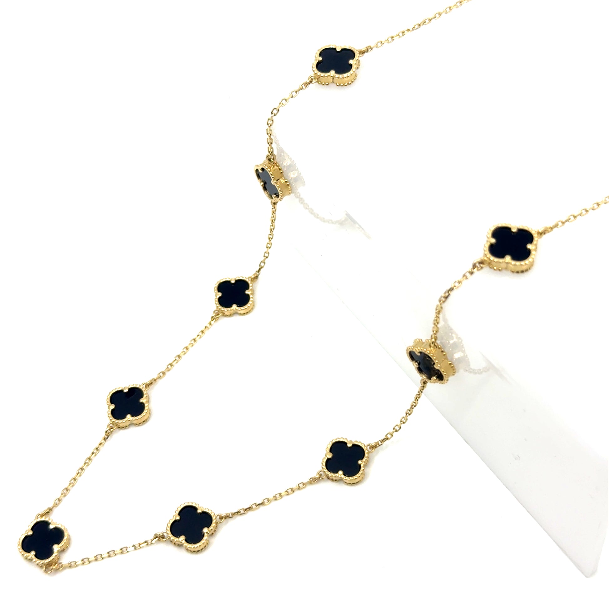 14K Solid Gold Clover Small Necklace