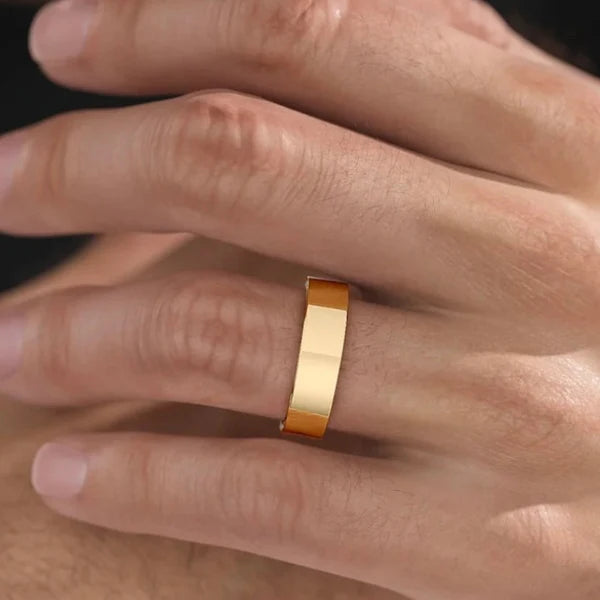 14k White and Yellow Gold Mens Wedding Diamond Band