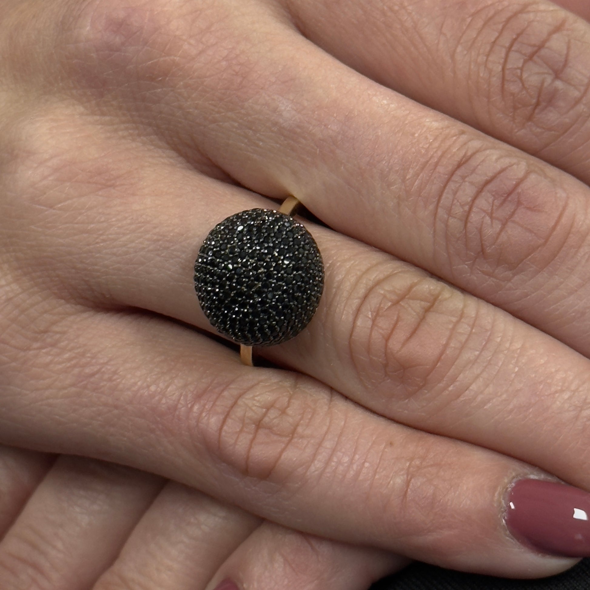 14K Gold Black Zirconium Ring