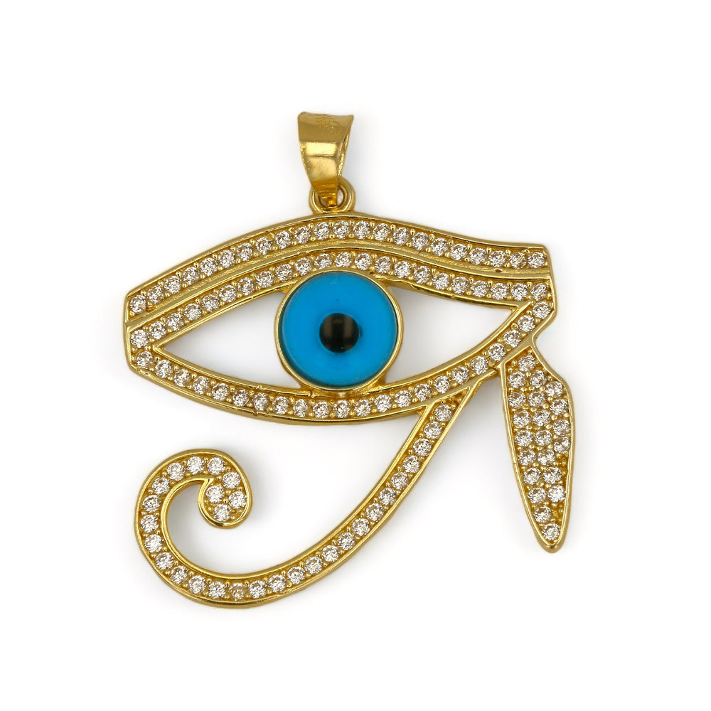14k Gold Blue Eye of Horus Set