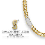 14k Classic Luxury Monaco Chain 8mm 20inch