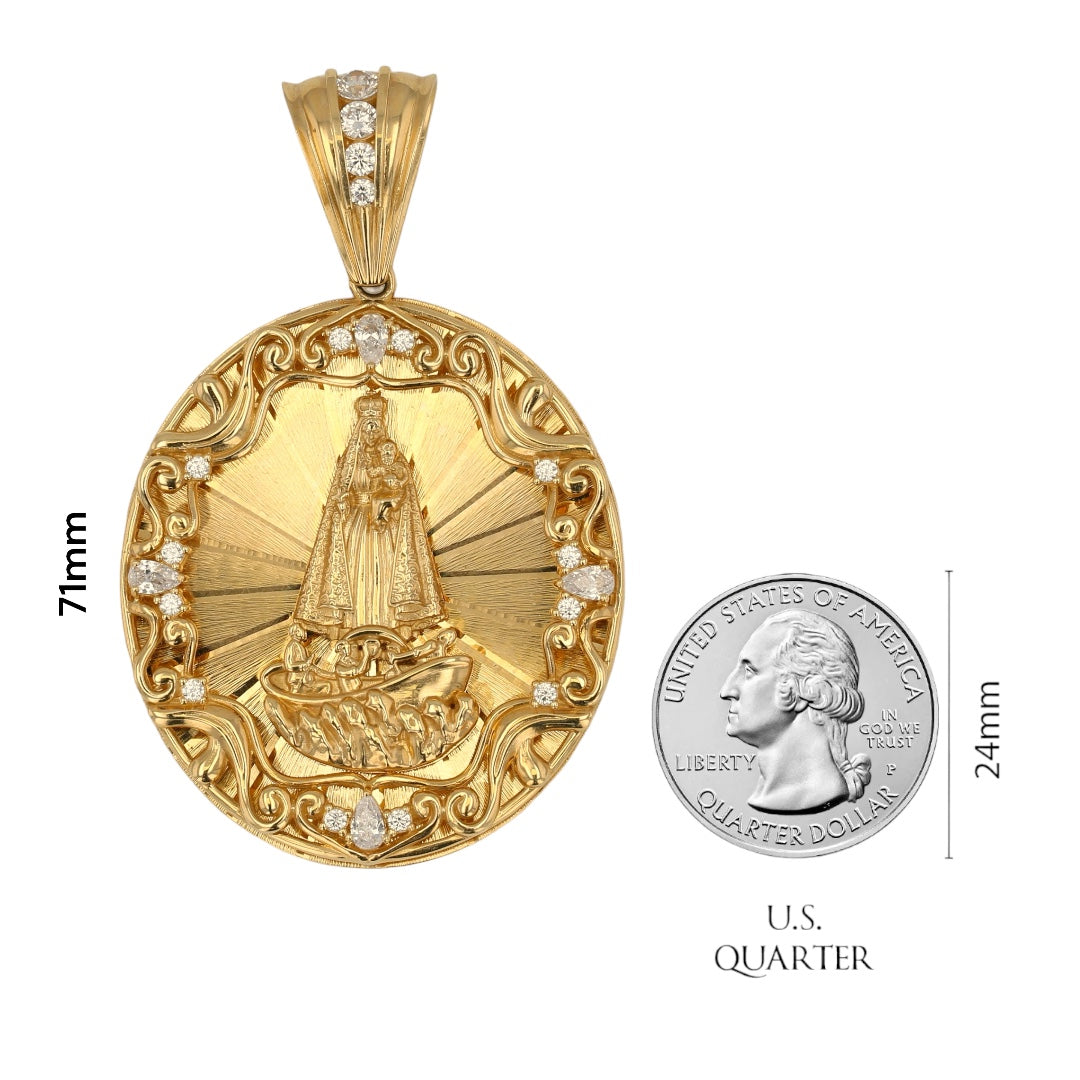 14Kt Gold Caridad Medal