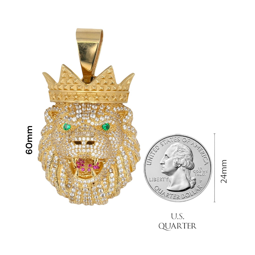 14K Yellow gold lion king pendant