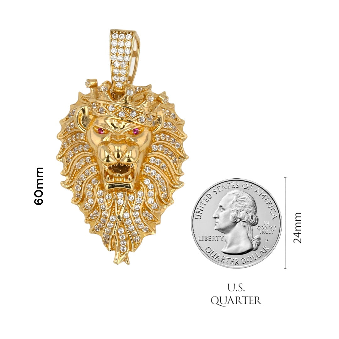 14Kt Gold War-Lion Pendant