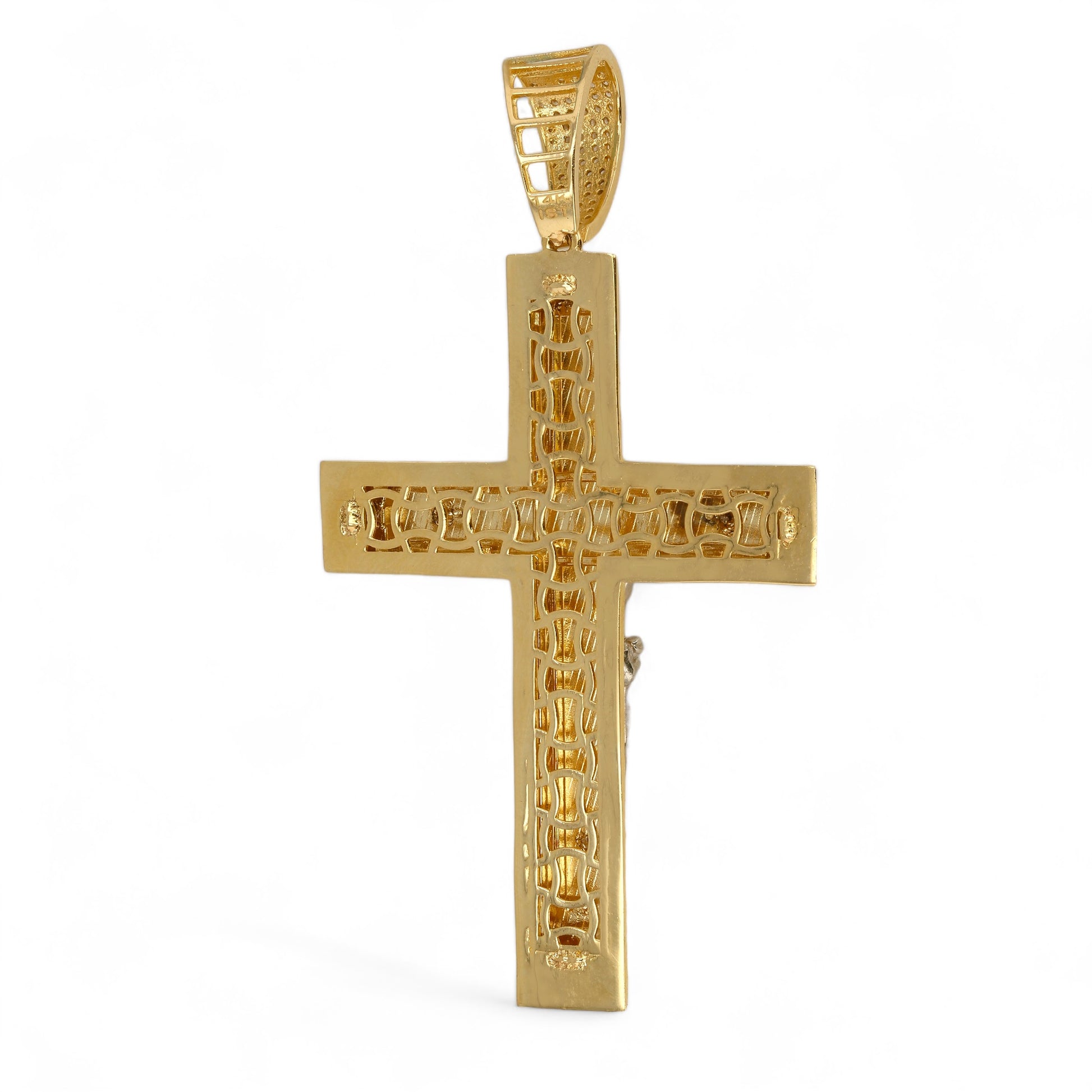 14Kt Gold Cross Christ Pendant
