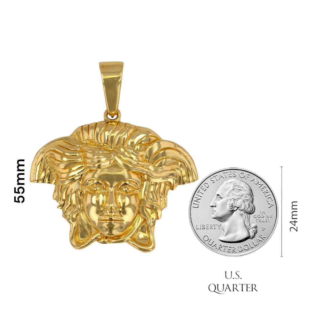 14K Gold Yellow Gold Medusa Pendant