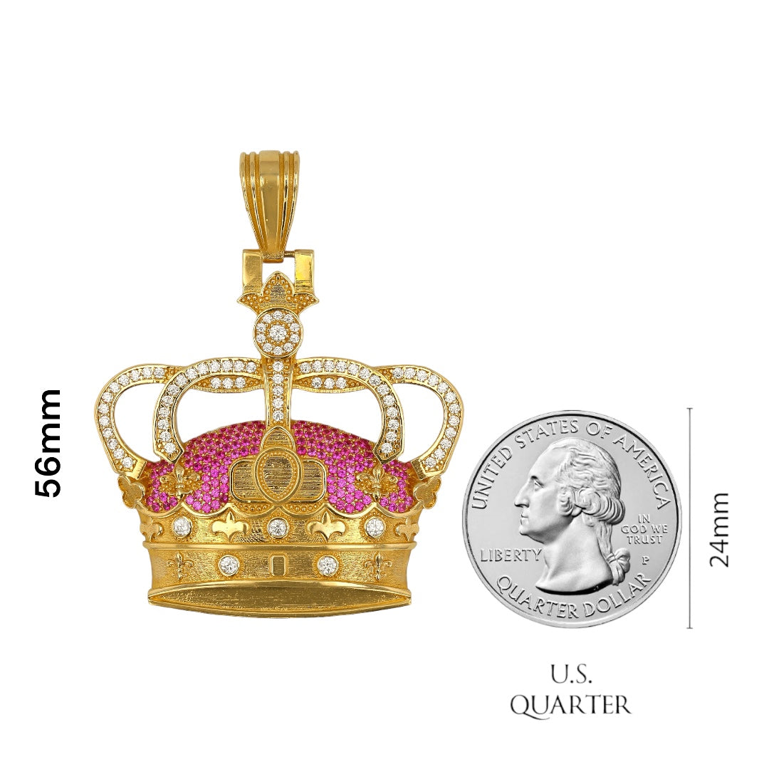 14K Yellow Gold Pendant with rubies and diamond