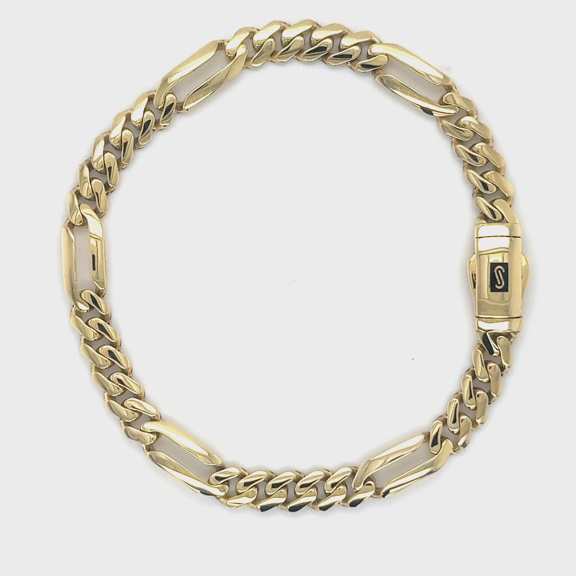 14K Yellow Gold Monaco Figaro Bracelet