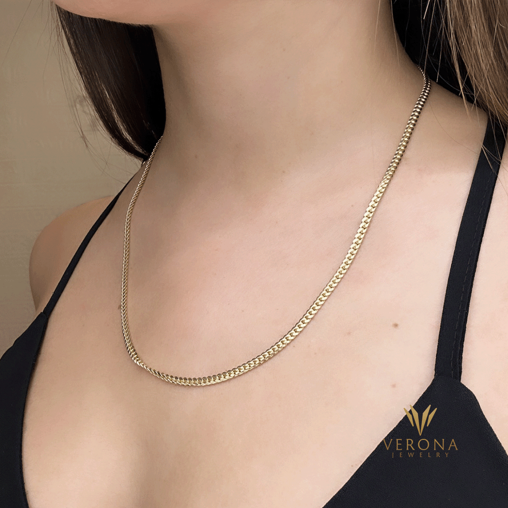 14Kt Gold Solid Cuban 3mm x 20inch Chain