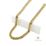 14Kt Gold Solid Cuban 7mm x 24inch Chain