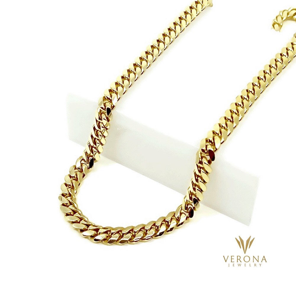 14Kt Gold Solid Cuban 8mm x 22inch Chain