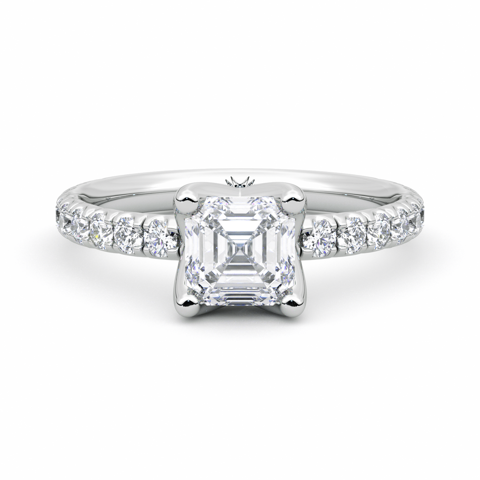 Diamond Ring 1.9 CT Asscher Shape - Solid Gold