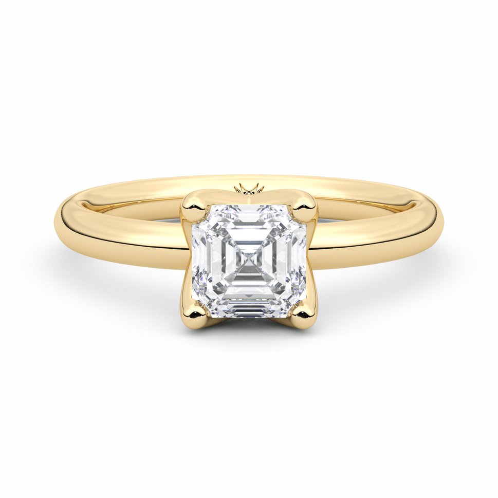 Diamond Ring 1.9 CT Asscher Shape - Solid Gold