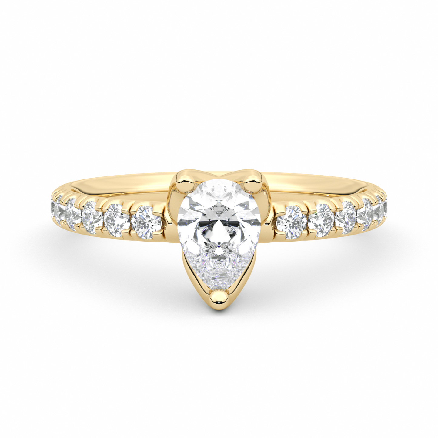 Diamond Ring 1.07 CT Pear Shape - Solid Gold