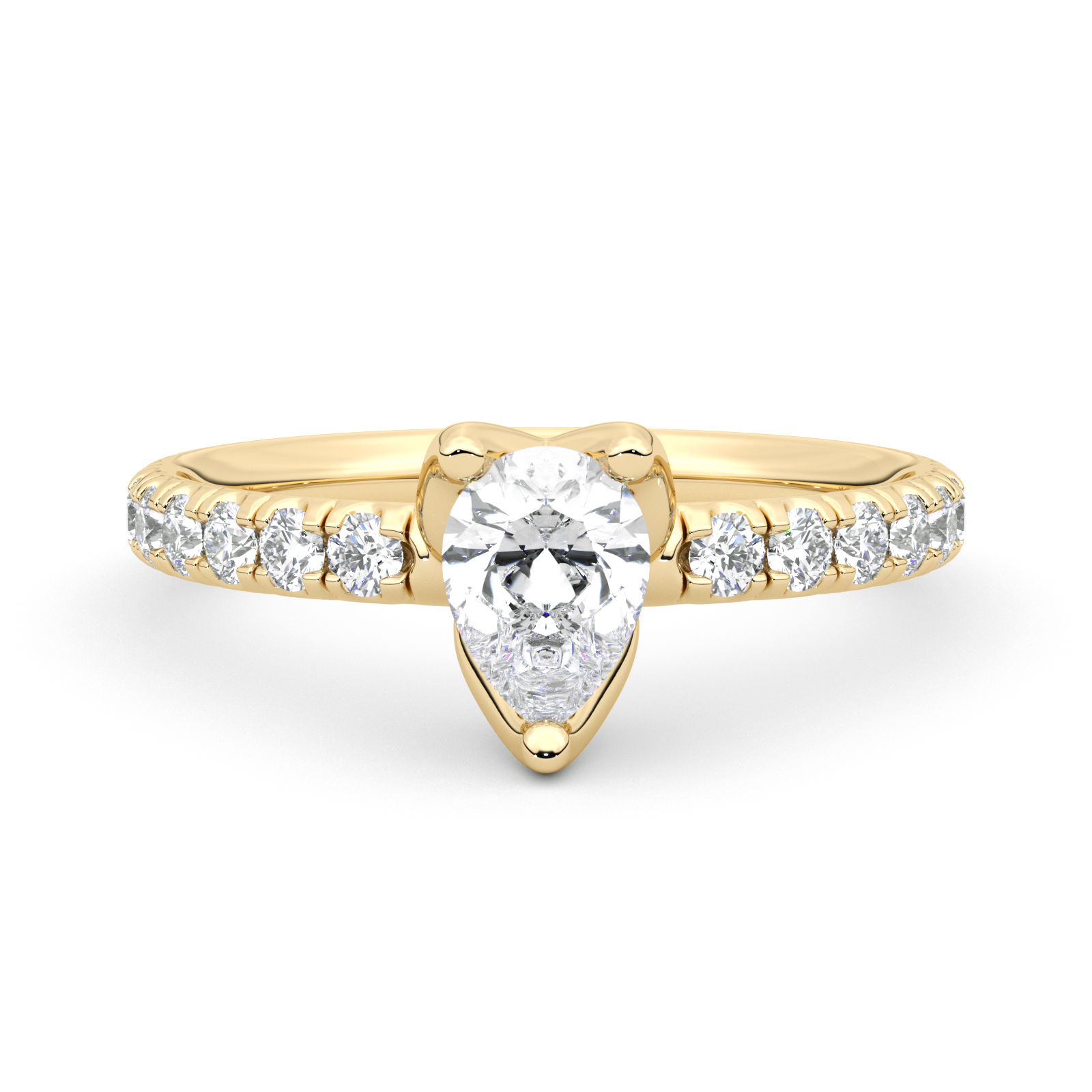 Diamond Ring 1.07 CT Pear Shape - Solid Gold