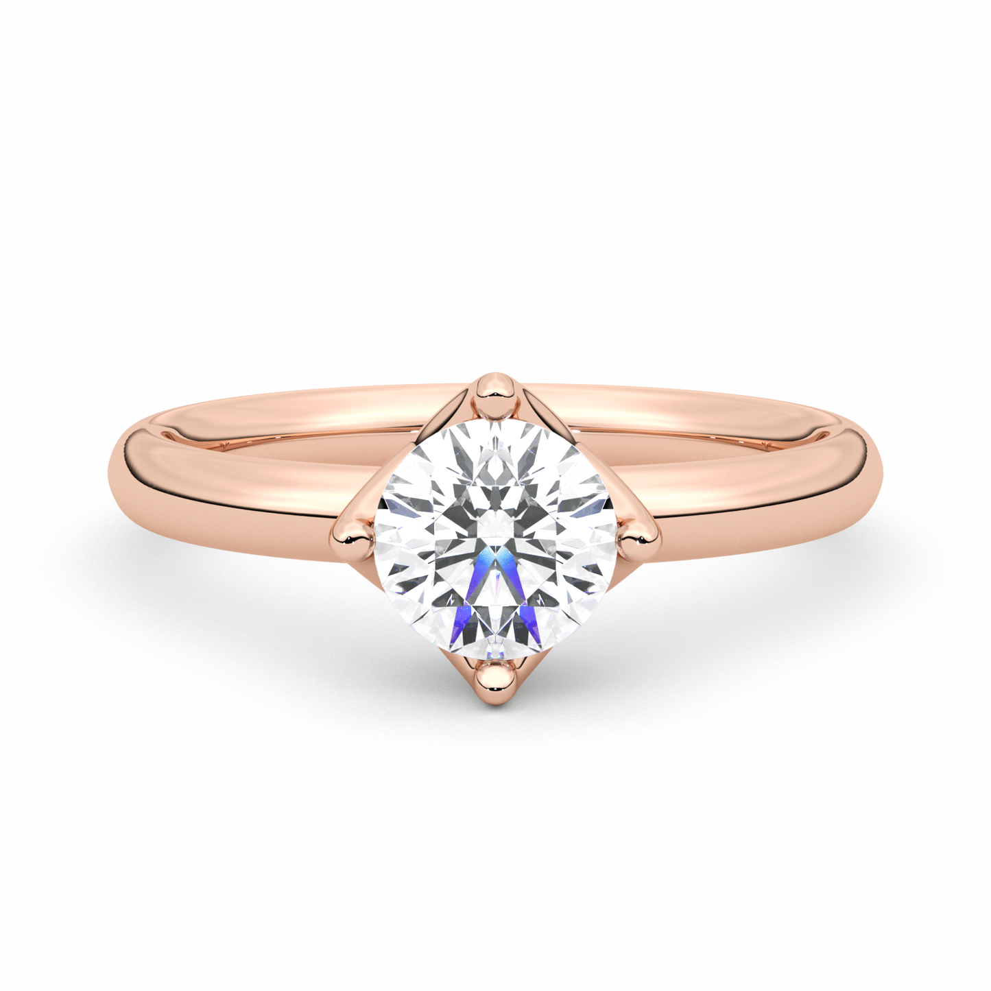 Diamond Ring 1.61 CT Round Shape - Solid Gold