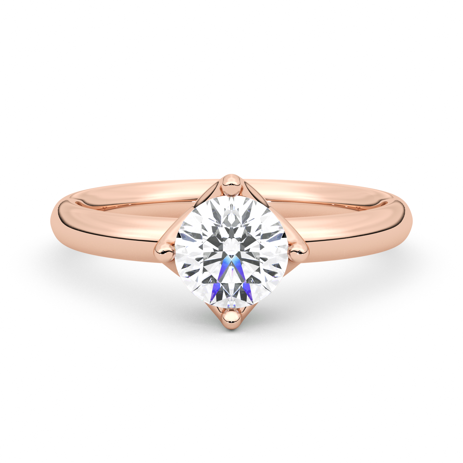 Diamond Ring 1.61 CT Round Shape - Solid Gold