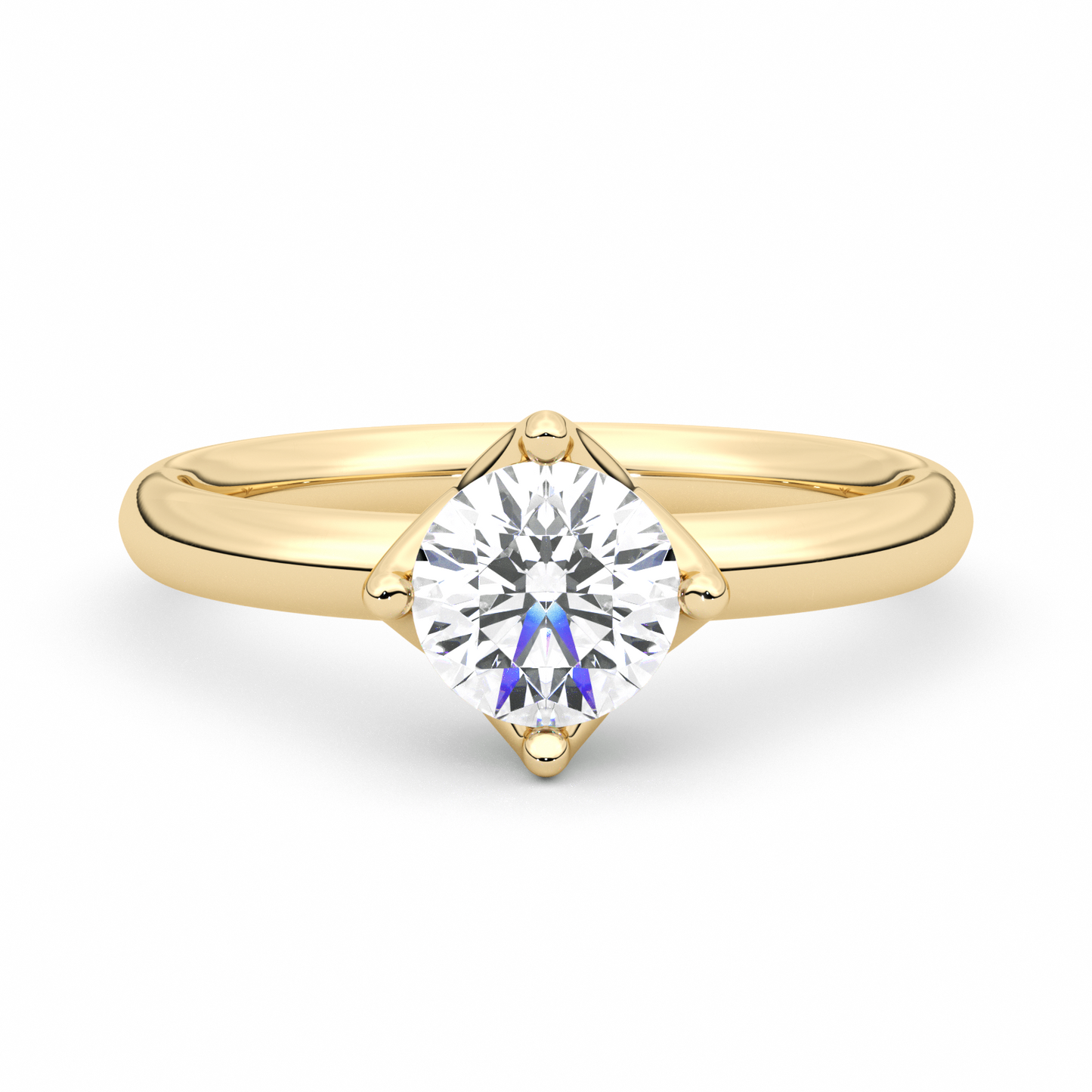 Diamond Ring 1.61 CT Round Shape - Solid Gold