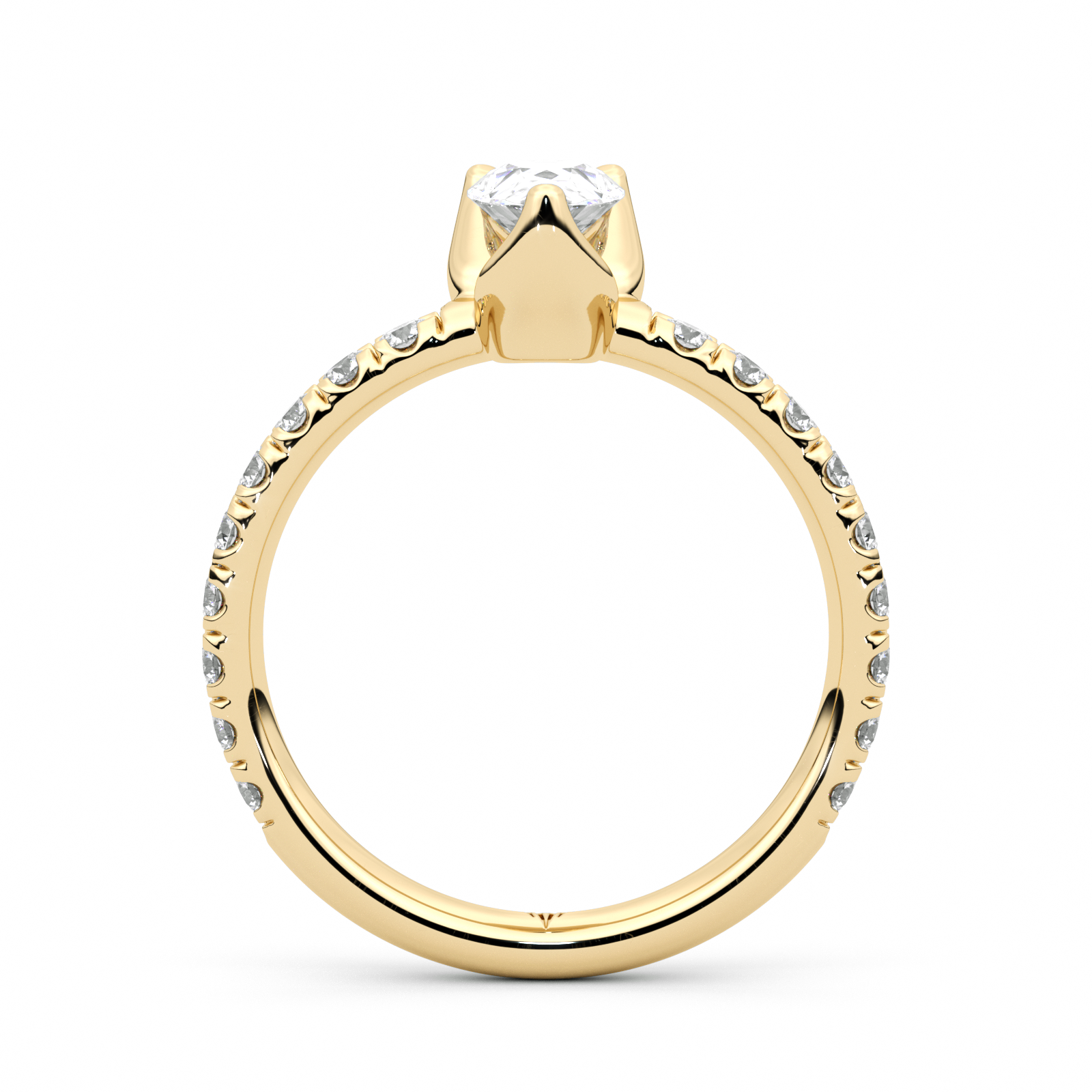 Diamond Ring 1.07 CT Pear Shape - Solid Gold