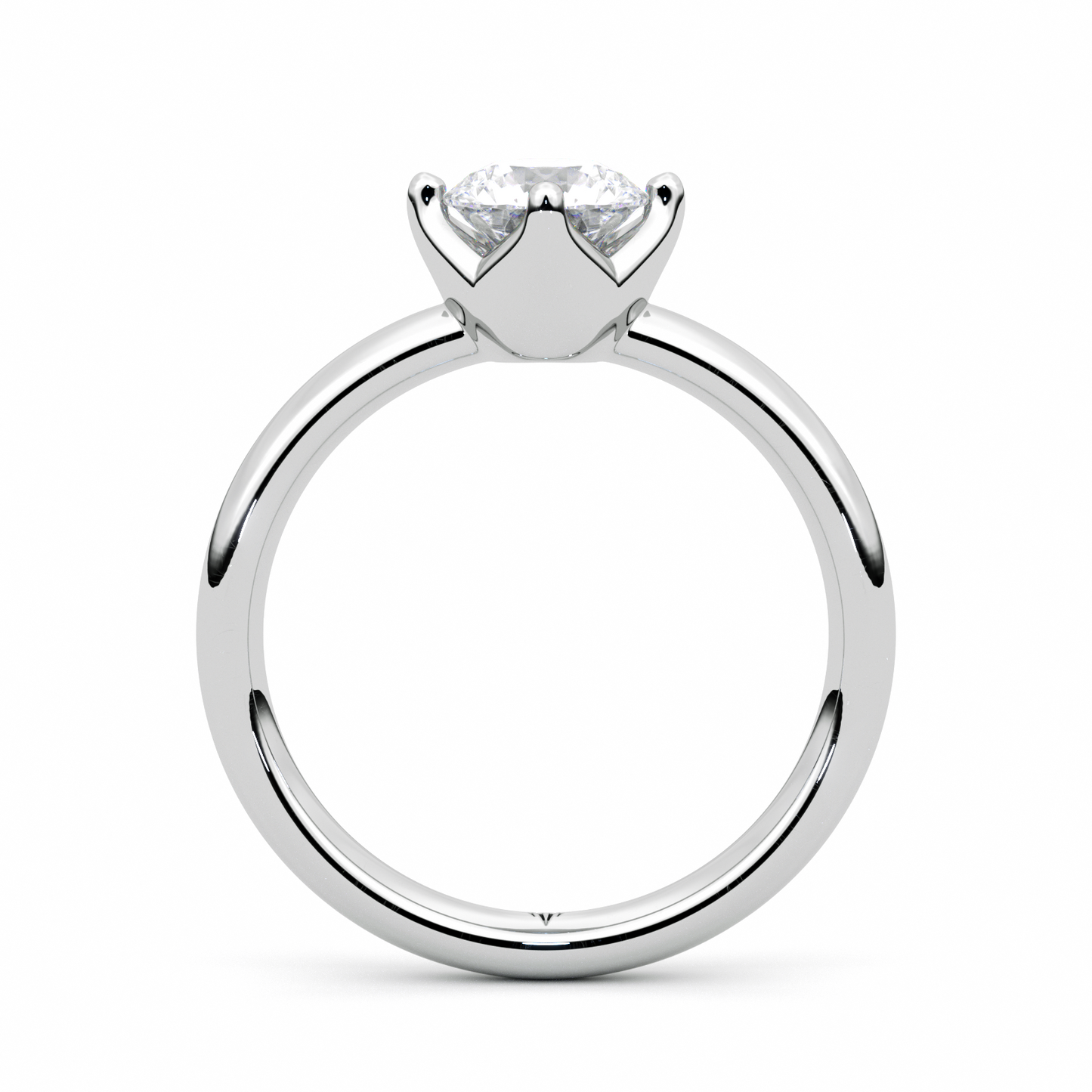 Diamond Ring 1.61 CT Round Shape - Solid Gold