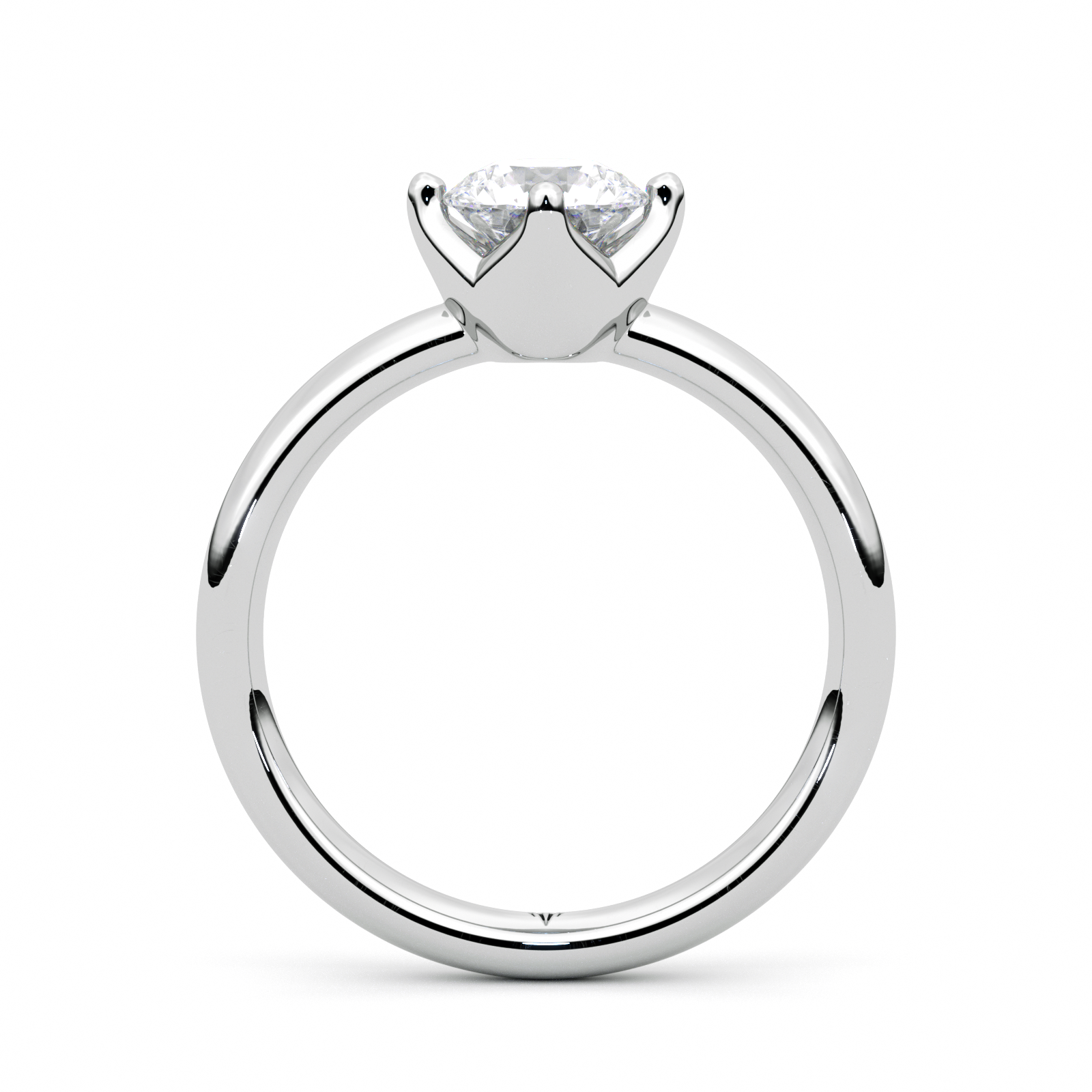 Diamond Ring 1.61 CT Round Shape - Solid Gold