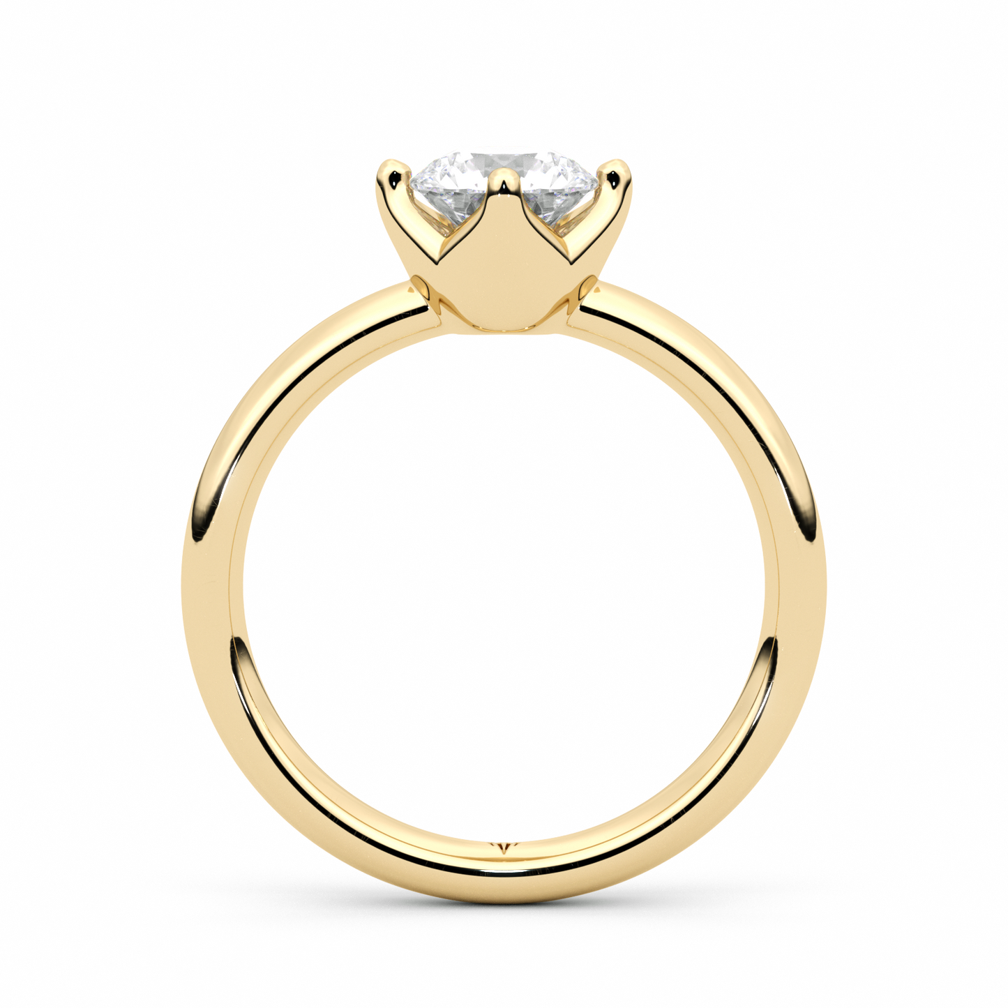 Diamond Ring 1.61 CT Round Shape - Solid Gold