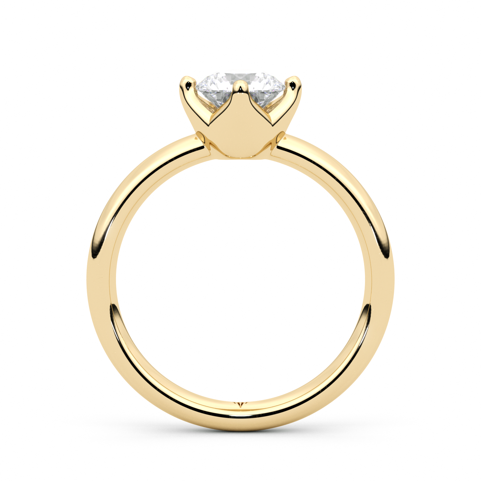 Diamond Ring 1.61 CT Round Shape - Solid Gold