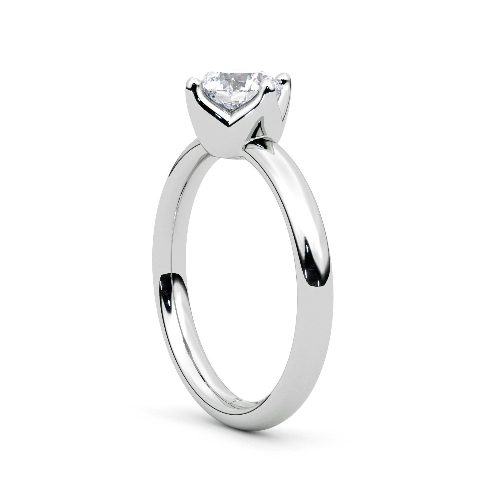 Diamond Ring 1.61 CT Round Shape - Solid Gold