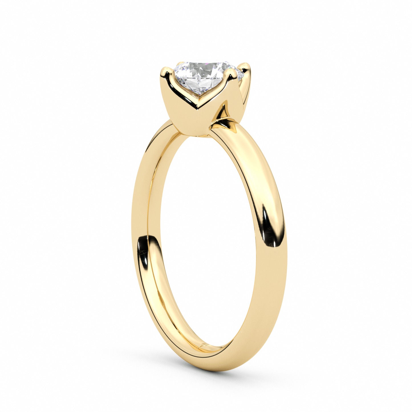 Diamond Ring 1.61 CT Round Shape - Solid Gold