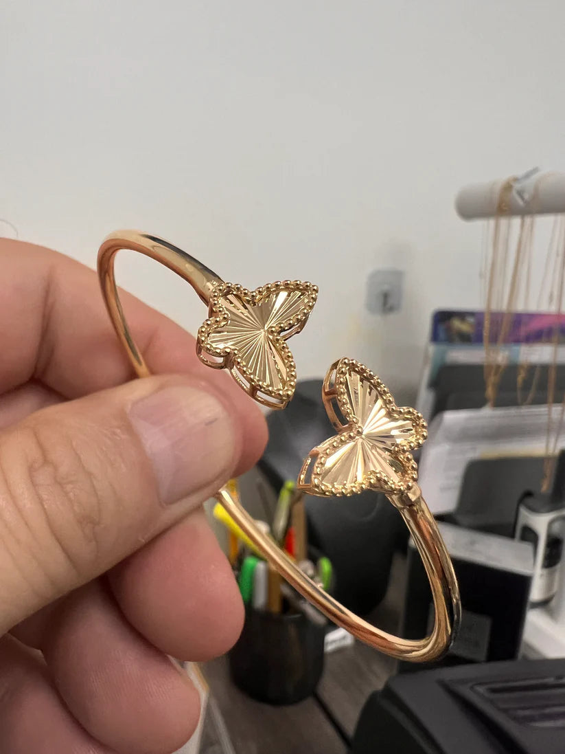 14K Gold Butterfly bangle