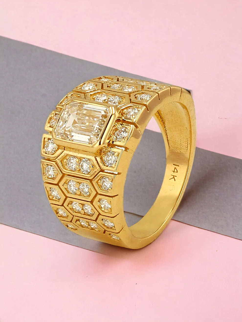 14k Gold 2.54Ct Diamonds Snake Skins Ring