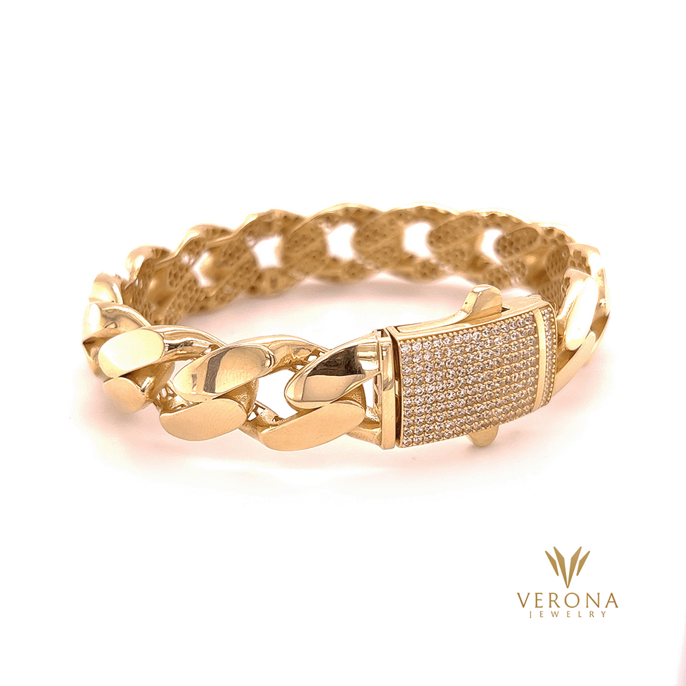 
                  
                    10Kt Gold Cubana Bangle
                  
                