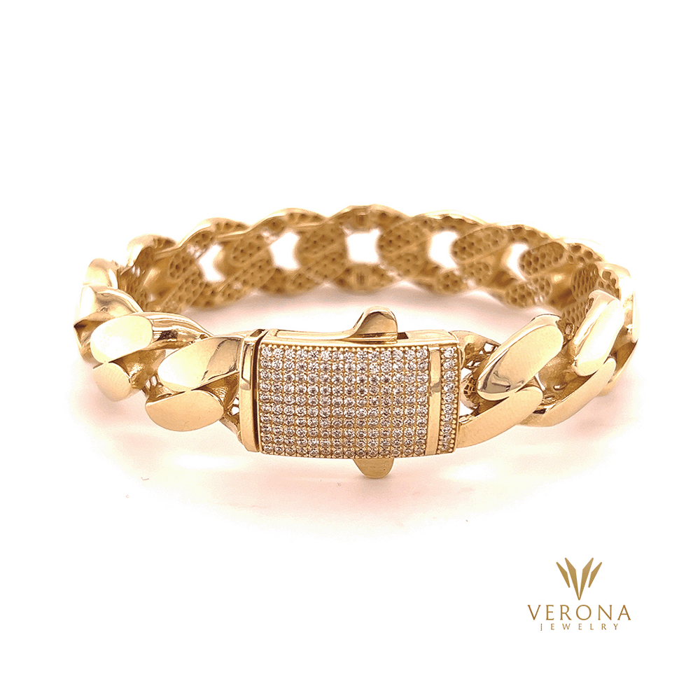 10Kt Gold Cubana Bangle