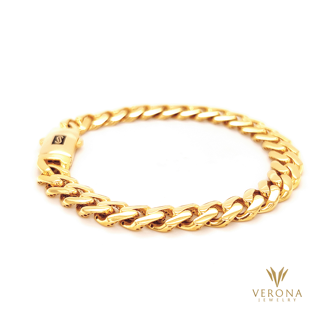 18Kt Gold Monaco Plain Bracelet