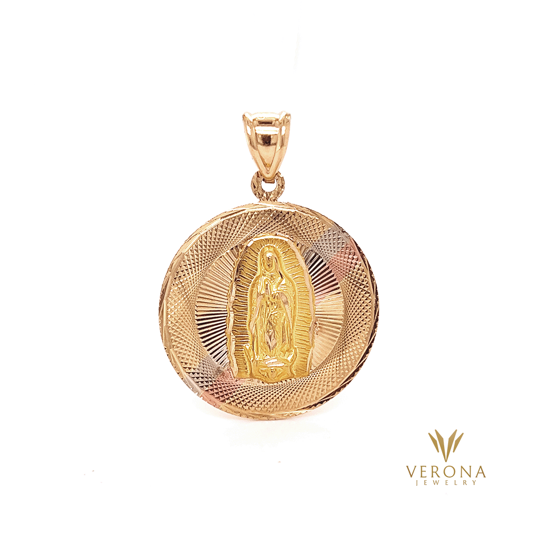 14Kt Gold Christ & Virgin Medal