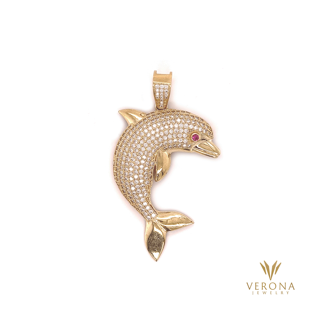 10Kt Gold Dolphin Pendant